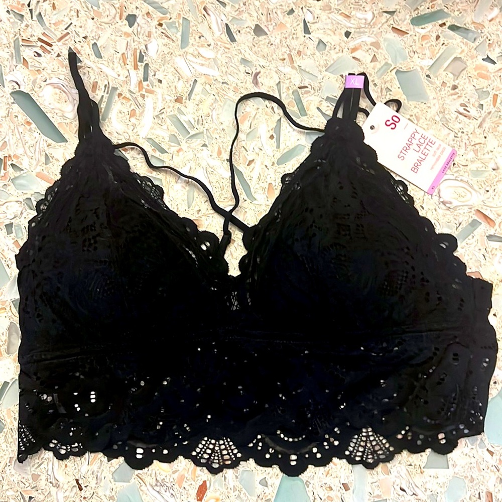 So Strappy Lace Bralette XL